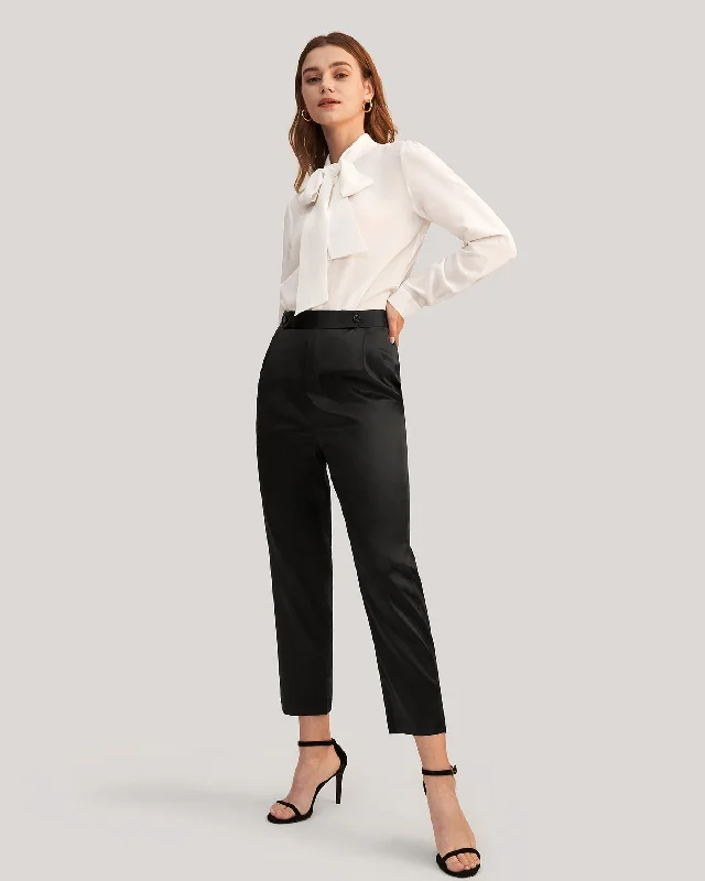 Special Offer For You Comfort Fit Silk Cigarette Pants for Women