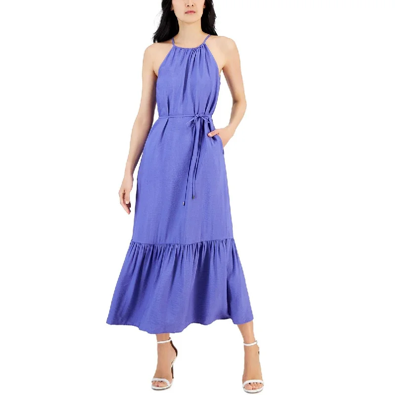 Style Beyond Borders Anne Klein Womens Halter Tiered Maxi Dress