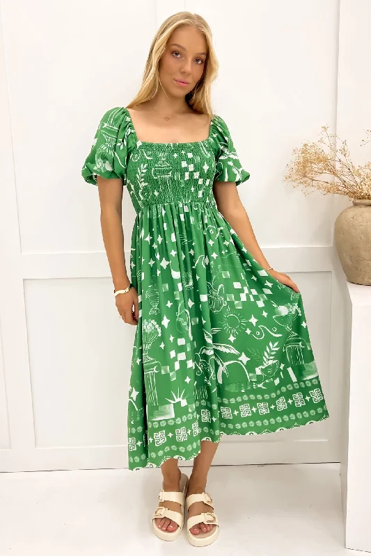 Chic Outfits Elina Midi Dress Green Noosa