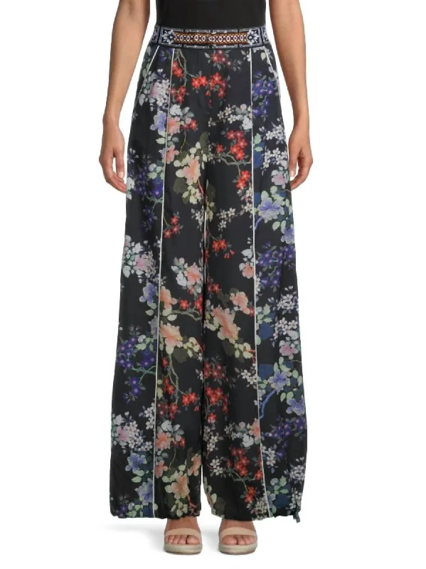 Boho Chic Fashion Blossom Palazzo Pants In Floral