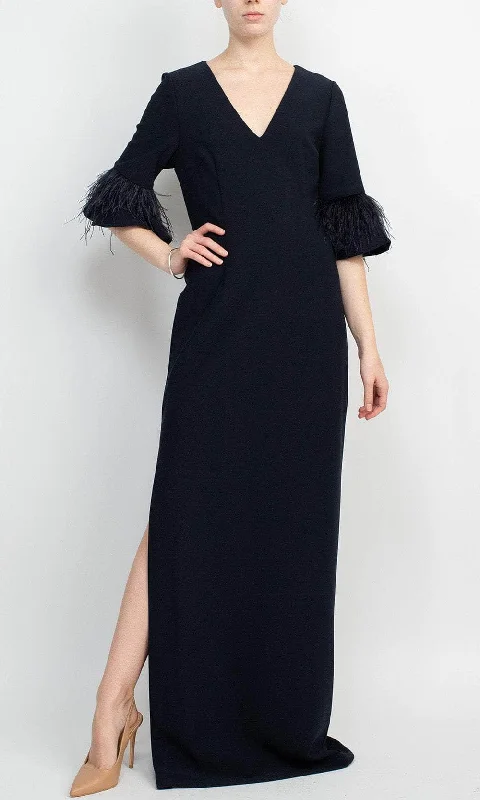 The Epitome Of Modern Women's Fashion Aidan Mattox MD1E207385 - Quarter Sleeve V Neck Gown