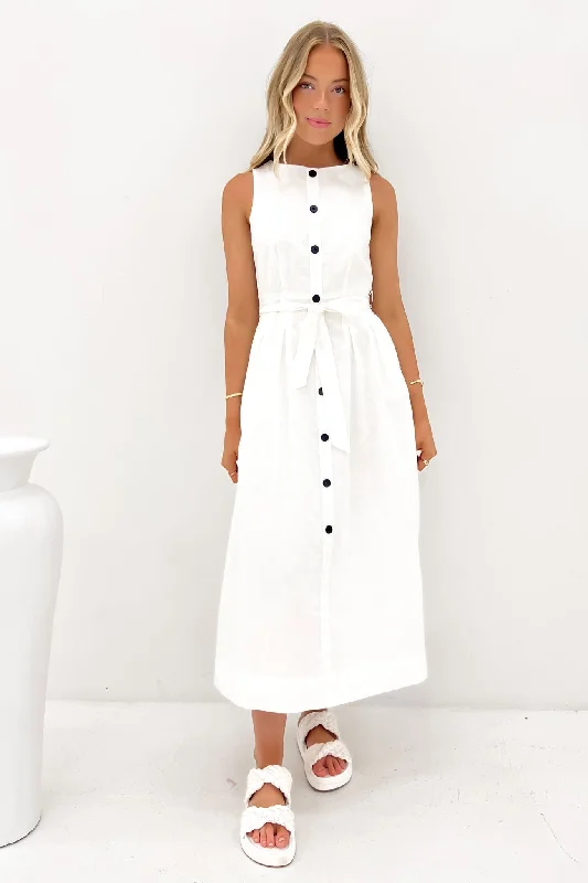 Premium Fashion Aiden Midi Dress White