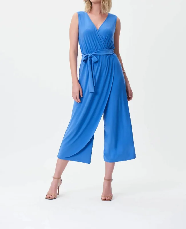 Exclusive Discount Iris Belted Jumpsuit In Blue