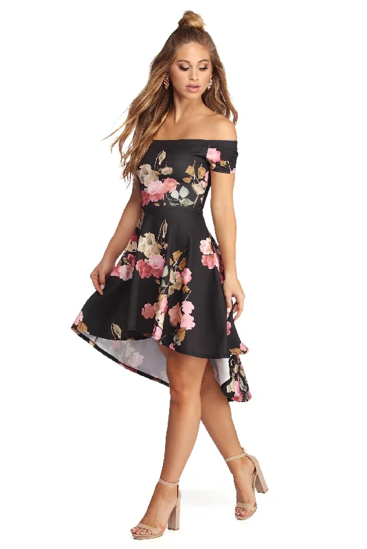 Trendy Women's Wear Spring Into Floral Skater Dress