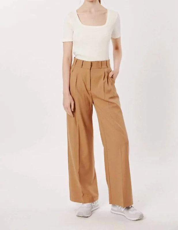 Gorgeous Glamour Collection Multi Tailored Pants In Camel