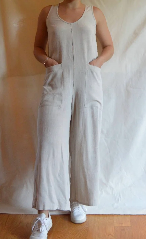 Explore What's New Linen Remy Jumpsuit In Natural