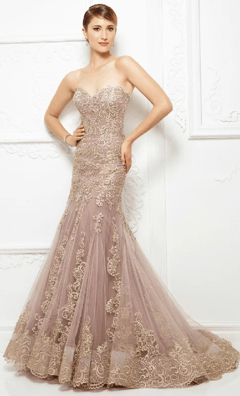 Style Upgrade Mon Cheri 217D89 Strapless Lace Tulle Evening Gown