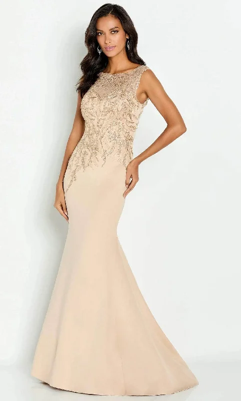 Flash Sale Event Cameron Blake CB148 - Sleeveless Embroideries Evening Gown