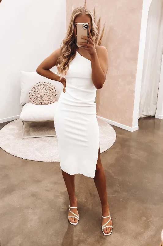 Edgy Fashion Willow Midi Dress White