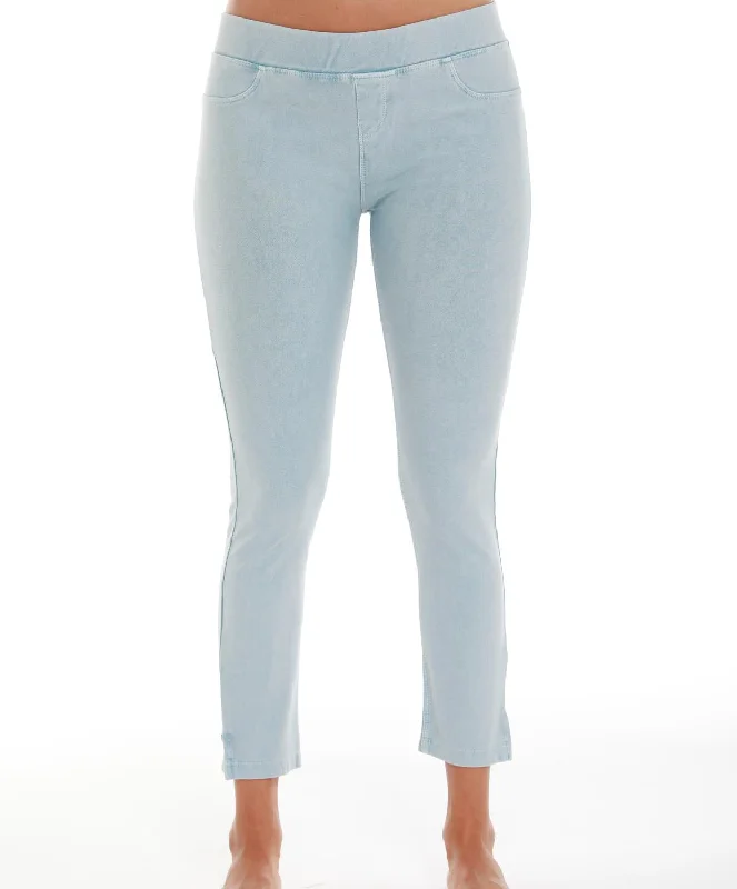 Elegant Styles High Rise Capri In Denim