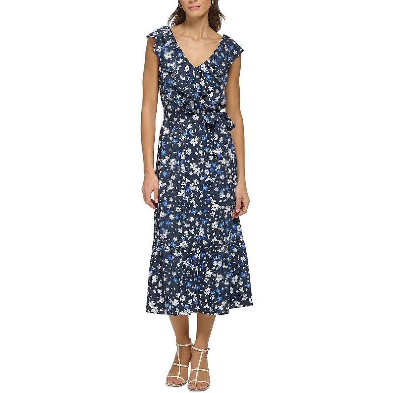 Exclusive Online Sale DKNY Womens    Ruffled Long Maxi Dress