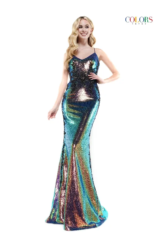 Fashion Forward Femme Colors 2519 Colors Long Spaghetti Strap Sexy Prom Dress