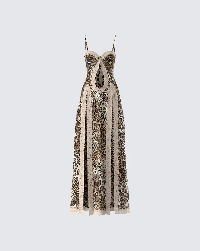 Luxury Fashion Royan Leopard Print Maxi Dress