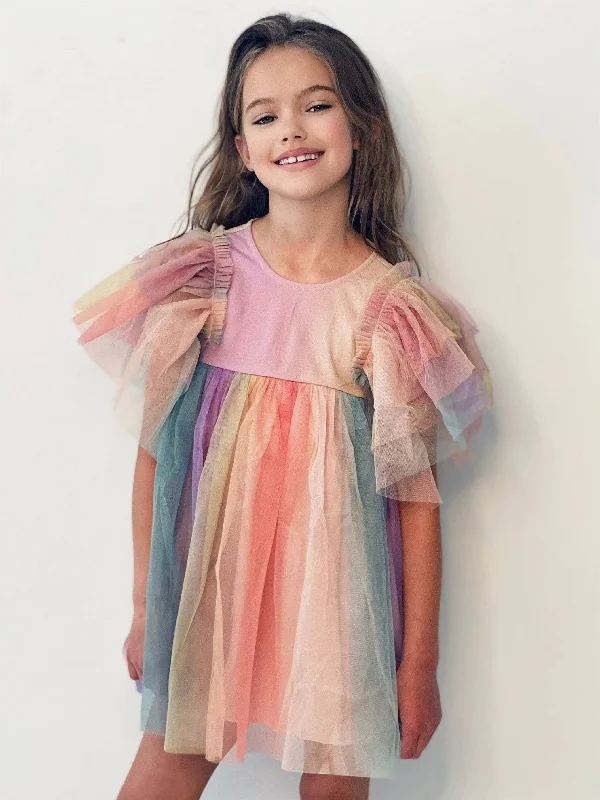 Upgrade Your Wardrobe For Less Sunset Rainbow Tulle Dress