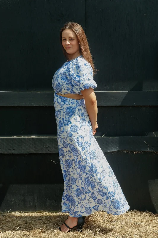 Best Online Boutiques For Women Athena Maxi Dress - Blue Floral