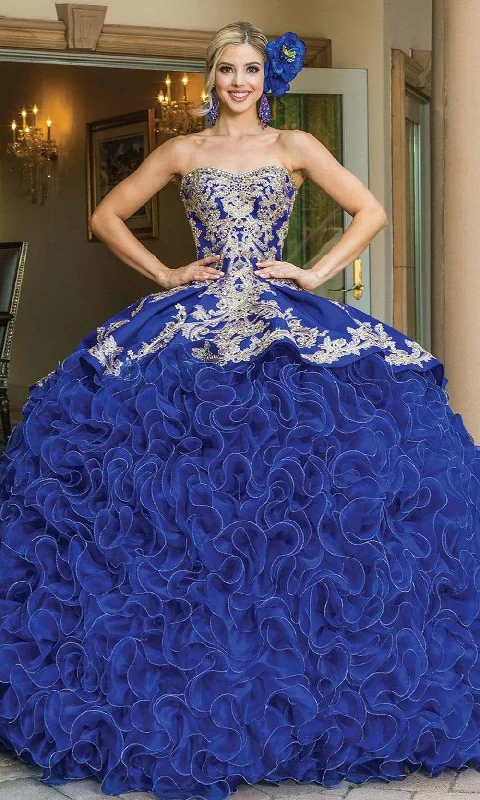 Runway Inspired Wear Dancing Queen - 1634 Strapless Embellished Ruffled Gown