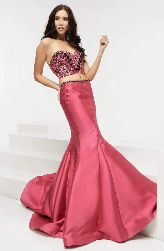 Redefining Women's Fashion Jasz Couture - Two-Piece Strapless Mermaid Gown 6082