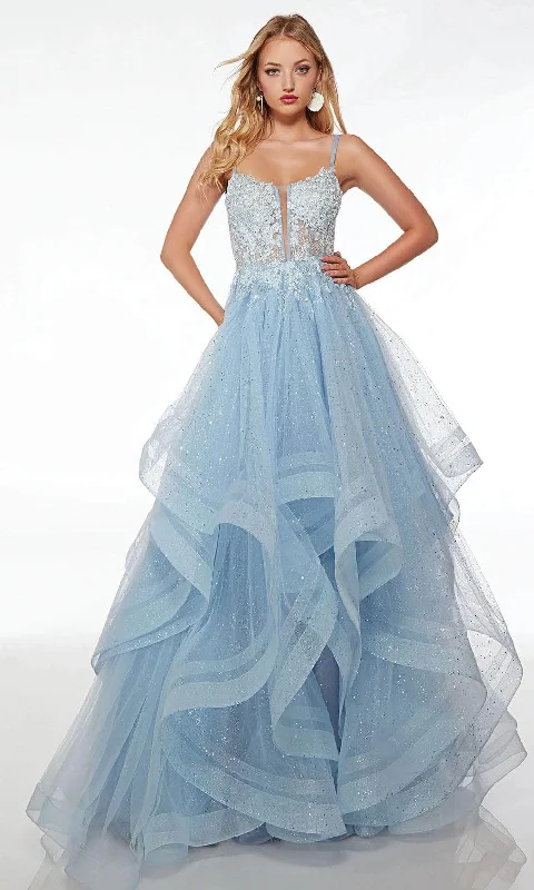 Timeless Classics Alyce Paris 61543 - Plunging V-Neck Layered Prom Gown