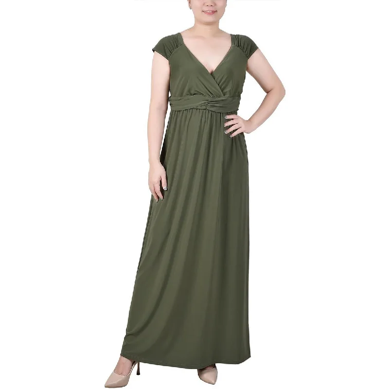 Stylish Savings NY Collection Womens Petites Surplice Long Maxi Dress