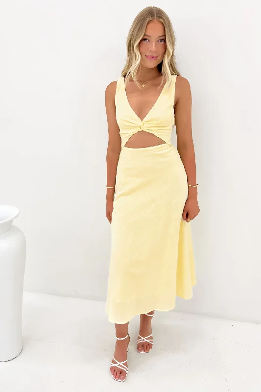 Casual Chic Clothing Wystan Midi Dress Yellow