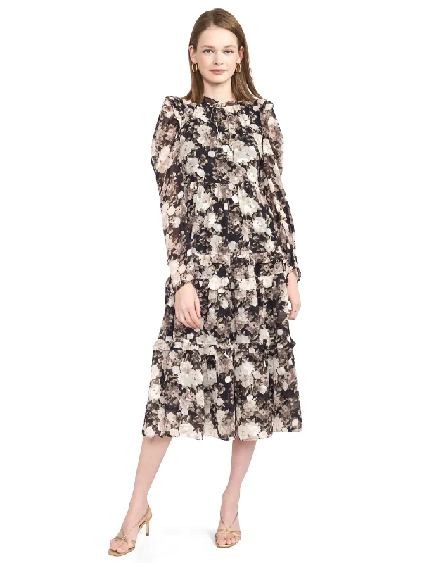 Seasonal Clearance En Saison Printed Tiered Midi Dress