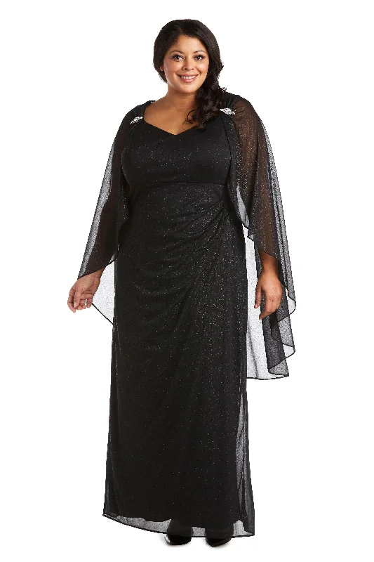 Clothing Woman R&M Richards 2384W Long Plus Size Formal Cape Gown