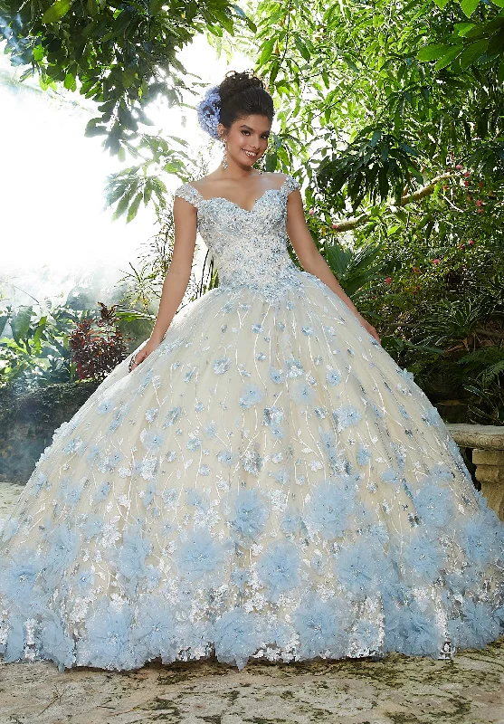 Trendy Urban Attire Vizcaya by Mori Lee - 34011 Strapless Ornate Floral Appliqued Ballgown