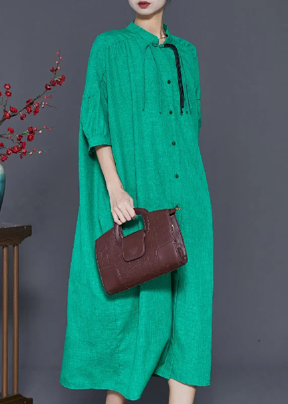Weekend Price Drop – Shop Before It'S Gone Fine Green Tasseled Oversized Cotton Robe Dresses Summer