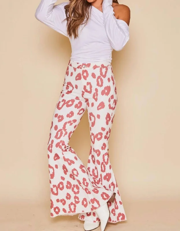 Versatile Style Wardrobe Dee Bell Bottom Pants In Crimson Animal Print