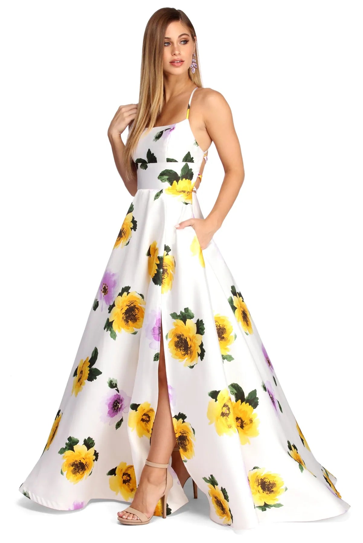 Fresh Styles, Fresh Deals Amber Formal Floral Wrap Dress