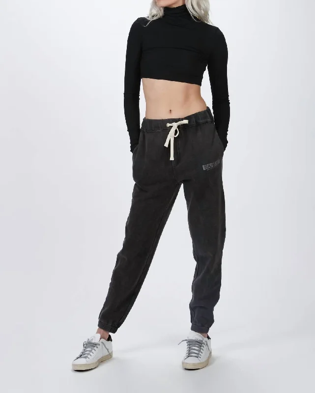 Vibrant Femme Fashion Faded Joggers In Black