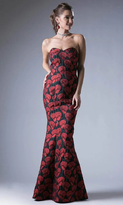 Online Boutique Stores Cinderella Divine CF155 - Printed Strapless Evening Gown