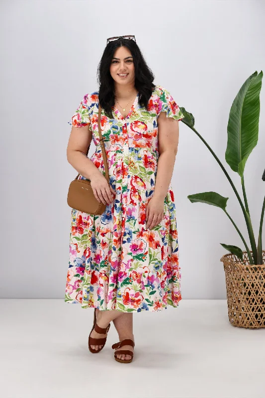 Discover Now Boho Australia Camellia Joy Midi Dress Multi