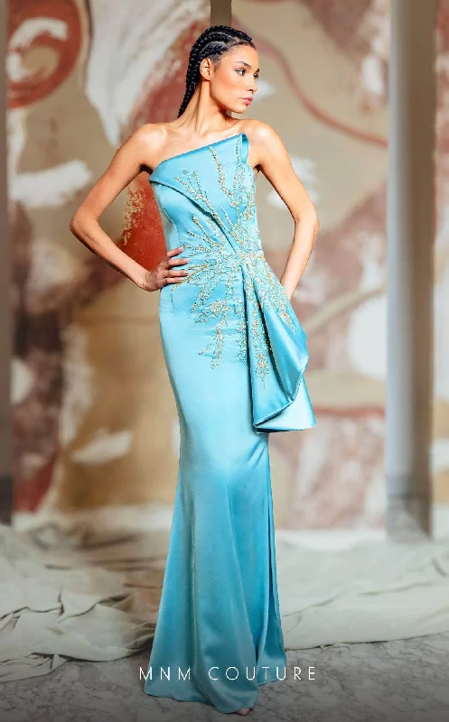 Online Boutique Clothing MNM Couture K4172 - Strapless Asymmetric Neck Evening Gown