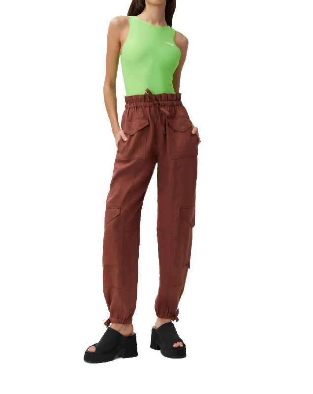 Trendy Threads 100% Hemp Cargo Pants In Root Beer