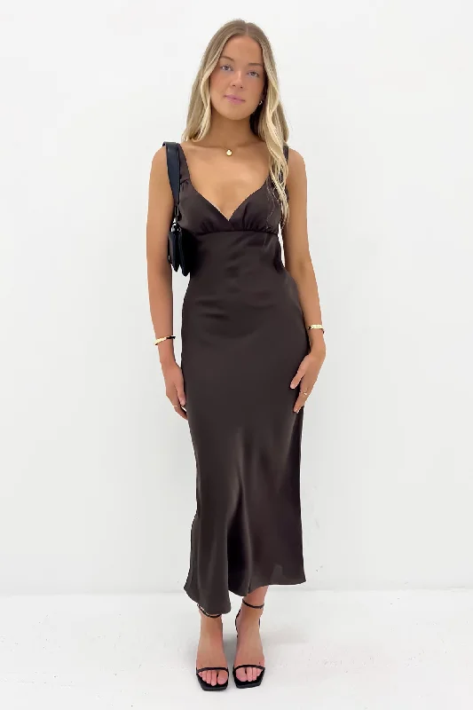 Holiday Glam Aire Maxi Dress Brown