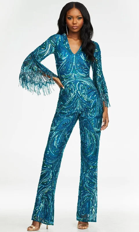 Break Fashion Norms Ashley Lauren - 11181 Bell Sleeve Beaded Jumpsuit