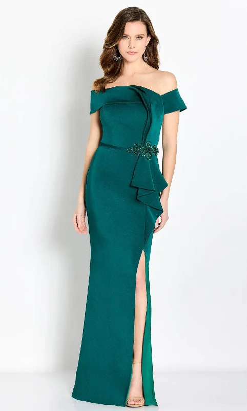 Latest Trends Cameron Blake CB761 - Draped Off Shoulder Evening Gown