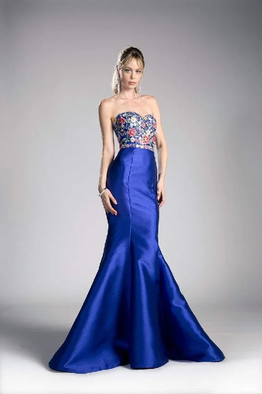 Limited Styles Cinderella Divine Strapless Vivid Floral Ornate Mermaid Gown HW06 - 1 pc Royal In Size S Available