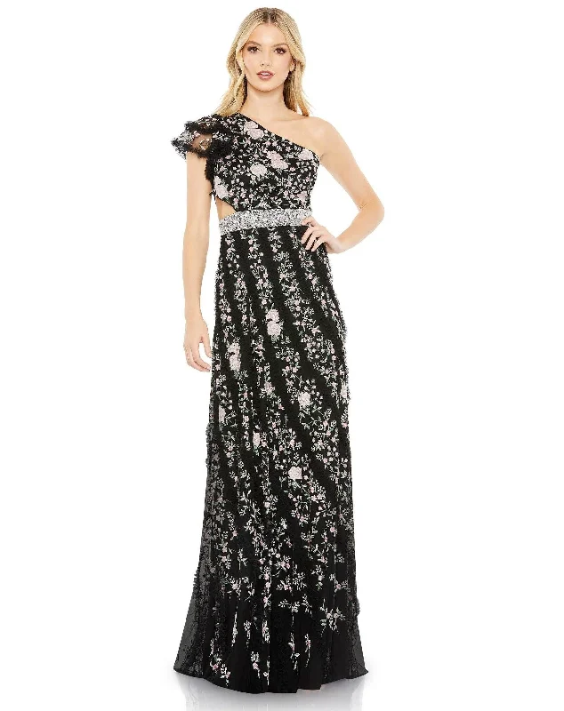 Cool Prices Mac Duggal 70160 Long One Shoulder Floral Lace Gown