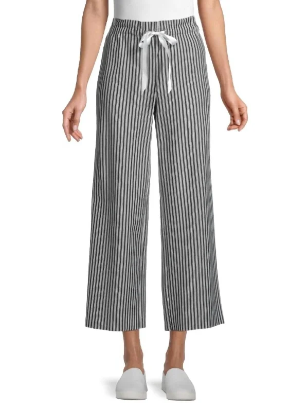 End Of Season Clearance Profiterole Striped Pants In Black Chalk