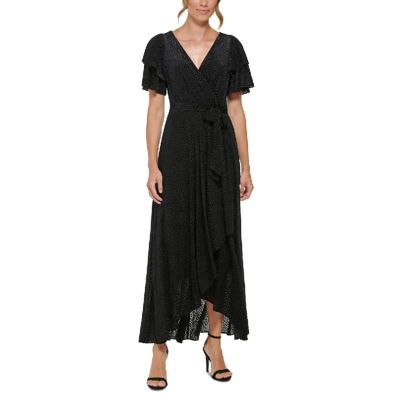 Fashion Essentials DKNY Womens Velvet Burnout Maxi Dress