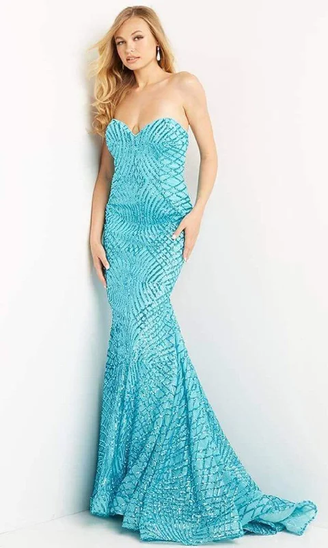 Trend Forward Threads Jovani - 06516 Strapless Glitter Embellished Gown