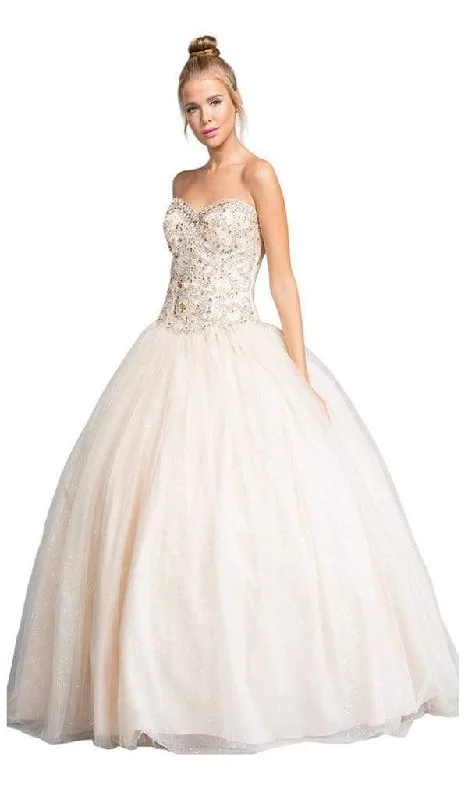 Elegant Attire For The Modern Lady Aspeed Design - Jeweled Strapless Sweetheart Evening Ballgown