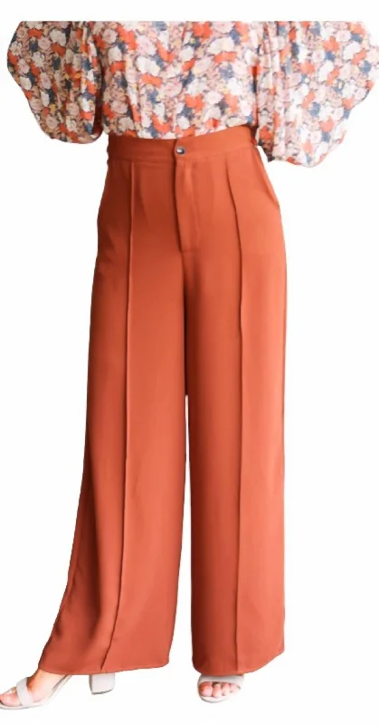 Massive Savings Woven Wide Pants In Caramel