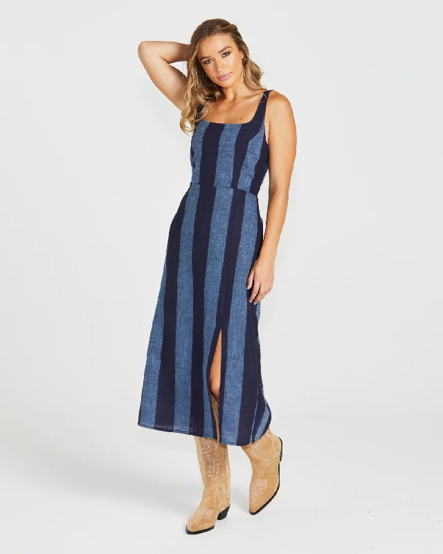 Special Offer For You Sass Cailee Midi Dress Navy Stripe