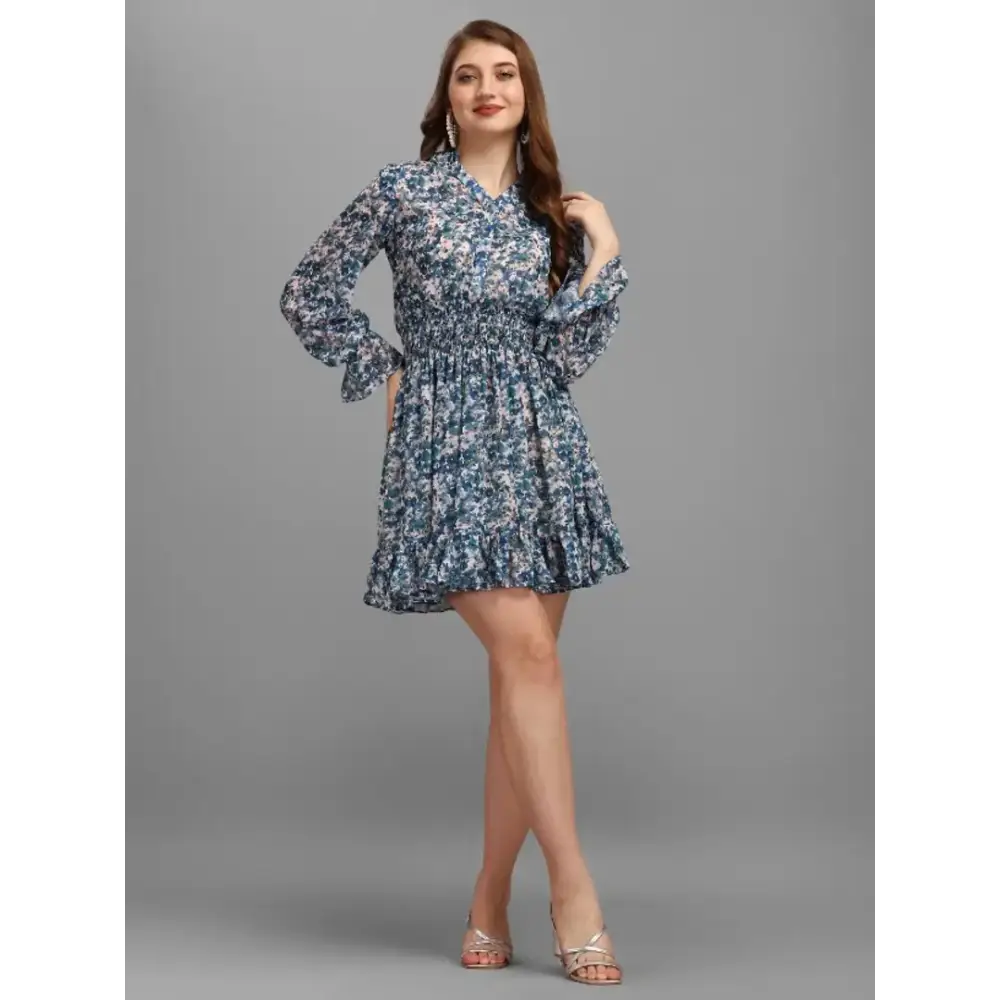 Trend Setting Wardrobe Floral Blue Dress