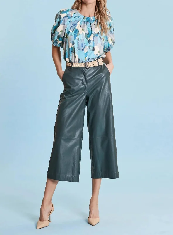 Chic Style, Always In Vogue Rebecca Pleather Crop Pant In Brunswich