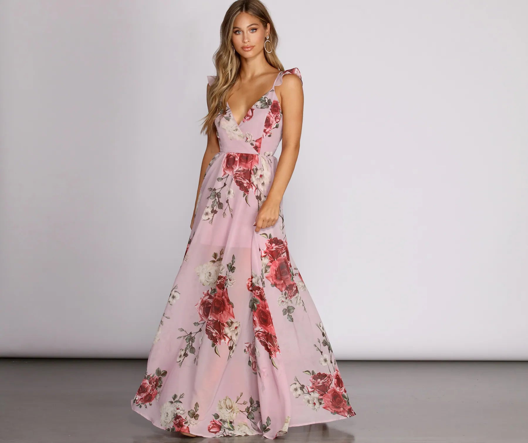 Style Revolution Cassandra Floral Chiffon Gown