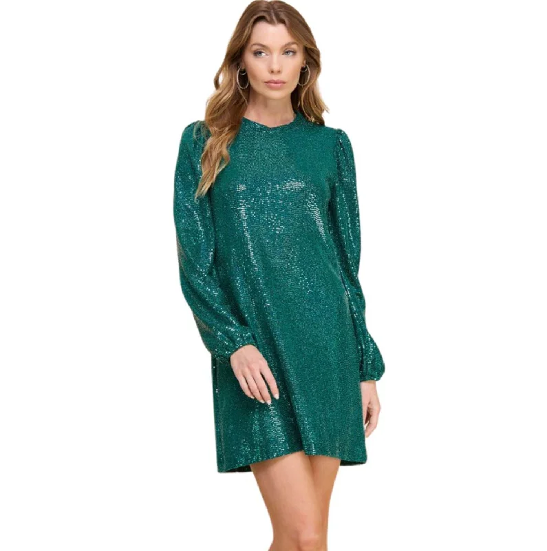 Imeless Style Glam Puff Sleeve Mini Dress Made in USA